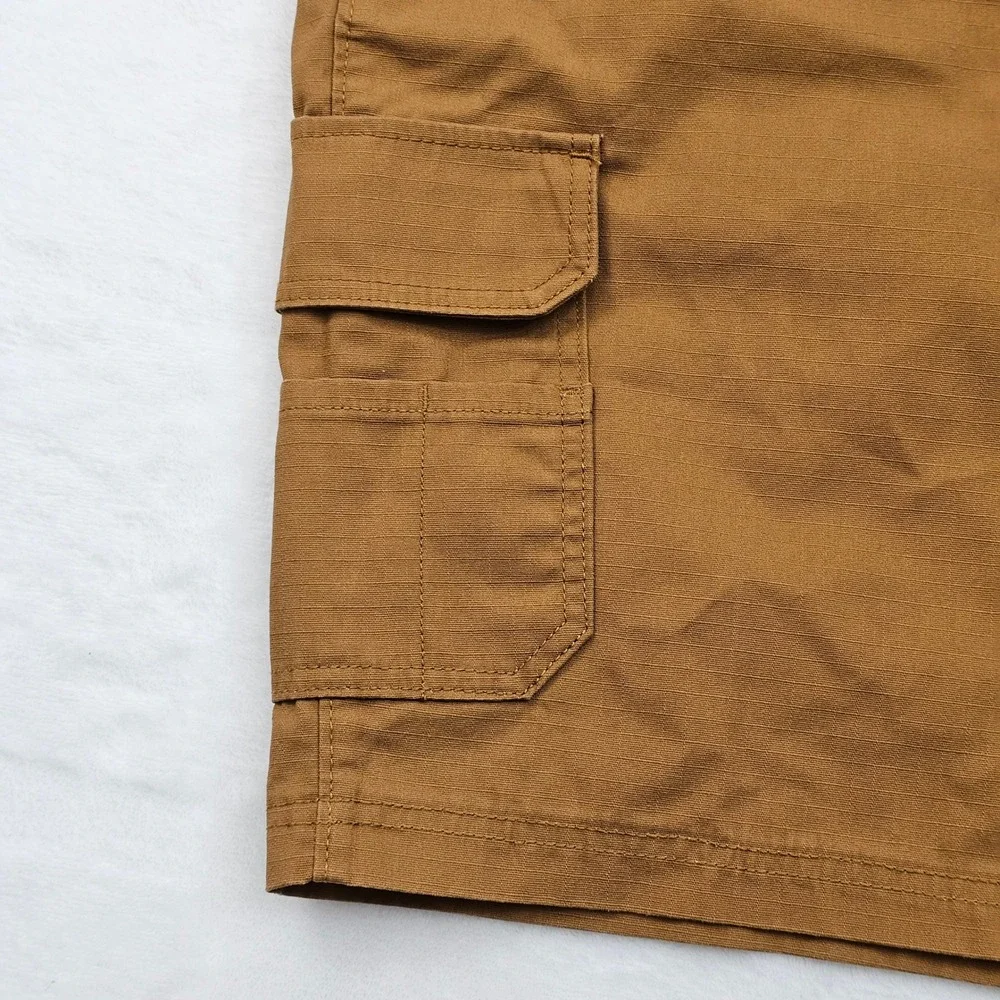 Brahma Cargo Work Shorts Mens 38 Brown Ripstop‎ Utility Carpenter Gorpcore